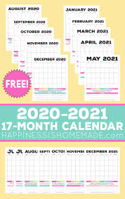 The site has worked on various templates and formats of a printable calendar includes all the holidays such as public holidays for the entire year. 2020 2021 Free Printable Monthly Calendar Happiness Is Homemade