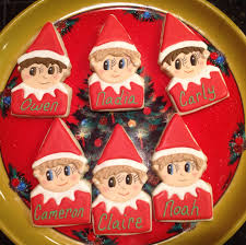 Personalized Elf On The Shelf Decorated Sugar Cookies By I Am The Cookie Lady Personalized Christmas Cookies Elf Cookies Christmas Cookies