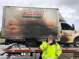 Fire crews began battling the blaze shortly after midnight. Cops React Accordingly To Krispy Kreme Doughnut Truck On Fire Time