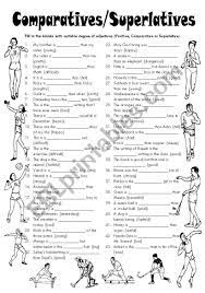 Teaching these comparatives and superlatives next, have students fill in the blanks and write their answers in the crossword puzzle. Students Have To Fill In 45 Blanks With Positive Comparative Or Su Comparative And Superlative Adverbs Comparative Adjectives Worksheet Comparative Adjectives