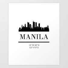 Black And White Skyline Art Manila Philippines Black Silhouette Skyline Art Manila Skyline Art Manila Philippines