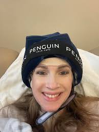 Let's all send lots of love and prayers to Bethany during her first chemo  treatment today. Penguin Cold Caps