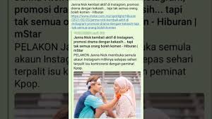 Kuala lumpur, april 23 — actress janna nick broke her social media silence and announced that she has been. Janna Nick Aktifkan Semula Ig Link Below Full News Youtube