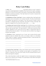 Typically working in grocery or department stores cashier managers typically have prior experience using cash registers, and they also have strong people skills. Petty Cash Policy Template Download Printable Pdf Templateroller