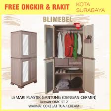 .lemariplastikanak #lemaripakaian #lemariakako jual lemari pakaian plastik 2 pintu akako elegant kaca gantung. 100 Free Ongkir Jawa Lemari Pakaian Plastik Gantung Olymplast Omt St2 Dengan Cermin Shopee Indonesia