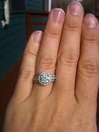 Show Me Your Halo Engagement Ring W Wedding Band Weddingbee Double Wedding Bands Round Halo Engagement Rings Wedding Bands