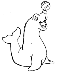 Coloring book happy seal with pup. Seal Coloring Pages Coloring Home