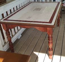 Used Solid Wood Tile Top Kitchen Dining Table For Sale In Odenton Letgo In 2020 Wood Tile Dining Table In Kitchen Wooden Dining Chairs