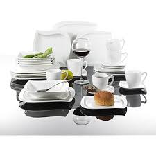 Malacasa Service De Table Serie Flora 42pcs En Porcelaine Blanc Service A Cafe Avec 6 Tasses A Caf Service De Table Complet Service De Table Set De Vaisselle
