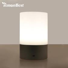 lemonbest rgb led nachtkastje nachtlampje sfeer lamp touch sensor oplaadbare tafellamp 3 level helderheid warm wit licht gra lamp led night light night light