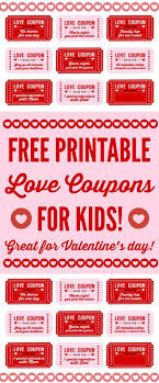 Free Printable Love Coupons For Kids On Valentine S Day Valentine S Day Printables Love Coupons Love Coupons For Him