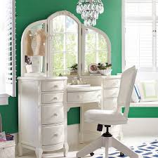 Modern white vanity dresser with drawers. Bedroom Vanity Also White Vanity Set Which Has A Function As Makeup Vanity Table Be Equipped Mirror For Vanity And Above There Chandelier Vanity Light