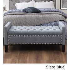 Check spelling or type a new query. Cabot Velvet Button Tufted Storage Bench With Silver Nailhead Trim