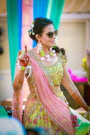 Photo Of Yellow And Pink Pastel Color Mehendi Lehenga Bride Clothes Bridal Wear Mehendi Outfits