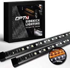Opt7 2pc 48 Quot Side Kick Running Board Led Strips W Amber Turn Signal Drl And White Courtesy Light Led Strip Turn Ons Led