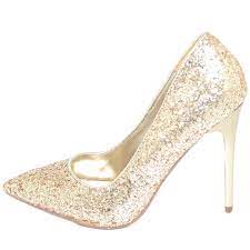 Scarpe décolleté sgn by giancarlo paoli con plateau interno alto cm 2. Decollete Scarpe Donna A Punta Con Brillantini Oro Con Tacco A Spillo 12 Per Cerimonie Moda Glamour Donna Decollete Malu Shoes Malushoes