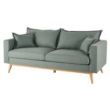 Canape Style Scandinave 3 Places Vert D Eau Canape Lit Lit Vintage Canape Vert