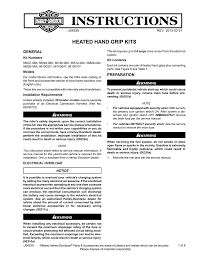 Heated Hand Grip Kits Harley Manualzz