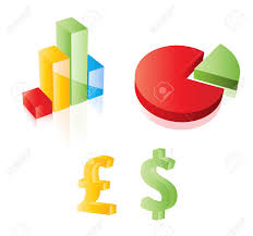 3d Vector Chart Pie Dollar And Pound Sterling Signs Web 2 0