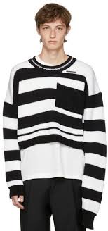 Black And White Striped Sweater Mens Raf Simons For Men Fw20 Collection Sweaters Raf Simons Clothing Men Sweater