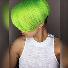 Black And Green Bob Wig Pin On Hair Beauty