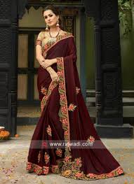 This color was named with the keyword dark maroon pink by the users. Dark Maroon Art Silk Saree