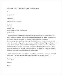 Companies differ in their expectation of a thank you note after an interview. Free 9 Sample Interview Thank You Letter Templates In Ms Word Pdf