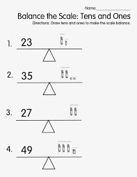 Balance The Scale Tens And Ones Handwriting Worksheets For Kids Letter Worksheets For Preschool Worksheets Free