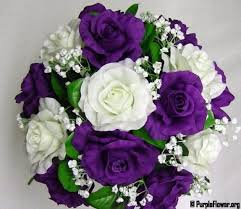 Purple And White Love It Purple Wedding Bouquets Purple Wedding Flowers Artificial Flowers Wedding