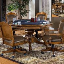52 8 Player Oak Poker Table In 2020 Game Room Furniture 5 Piece Dining Set Room Seating