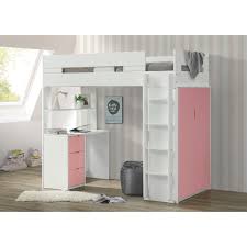 Adding a bunk bed with desk improves the overall usability of the room. Acme Furniture Nerice 38040 Contemporary Twin Loft Bed With Desk And Closet Corner Furniture Loft Beds