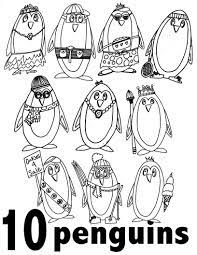 Have you ever watched george miller's famous animated film named happy feet? Free Penguin Numbers Coloring Pages 1 10 Preschool Kindergarten Stevie Doodles Free Printable Coloring Pages