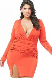 Plus Size Plunging Bodycon Dress Plunge Bodycon Dress Fashion Plus Size Fashion