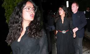 Actress salma hayek, 50, led the glamour at the prestigious the milan fashion week gucci show. Salma Hayek 52 Enjoys Dinner Date With Her Fashion Boss Husband Francois Henri Pinault 57 Daily Mail Online