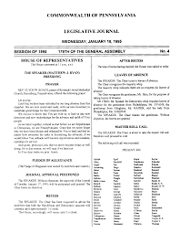 COMMONWEALTH OF PENNSYLVANIA LEGISLATIVE JOURNAL