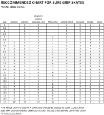 Sure Grip Sizing Charts