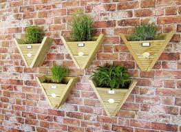 Vertical garden planters herb garden planter cedar planters herb planters raised planter large planters indoor planters garden boxes garden art. Small Wooden Triangle Hanging Herb Planters Pots Vertical Gardening Milton Keynes