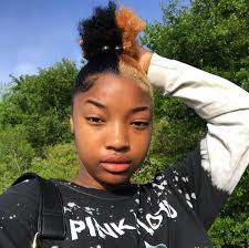 Cute Hairstyle Half Black Half Blonde African American Hair Hair Hairstyles Haircolor Dyed Natural Hair Natural Hair Styles Blonde Hair Black Girls