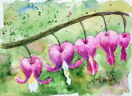 Let S Paint A Bleeding Heart Flower With Watercolor Pencils Beginner Tutorial Bleeding Heart Watercolor Flowers Paintings Watercolor Flowers