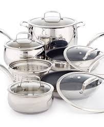 Belgique Stainless Steel 11 Piece Cookware Set With Nonstick Saute Pan Fry Pan Cookware Sets Kitch Cookware Set Induction Cookware Stainless Steel Fridge