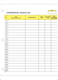 Patient Sign In Sheets 2 Part Hipaa Compliant English