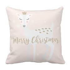 Cute Deer Blush Pink Christmas Throw Pillow Zazzle Com Throw Pillows Christmas Pink Christmas Christmas Throws