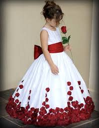 Long red dress with a plum and gold jacket with side zip. Flower Girl Red And White Dress For Wedding Wedding Flower Girl Dresses Long Flower Girl Dresses Flower Girl Dresses