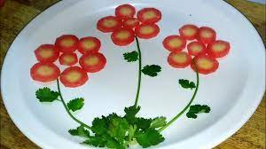 Strawberry salad with crispy coppa and seared scallops. Salad Plate Decoration Ideas Simple And Easy Salad Decoration Vegetable Plate Decoration Carrot Youtube