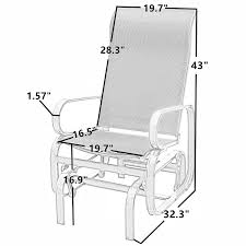 Amazon Com Patiopost Outdoor Teslin Mesh Fabric Patio Sling Glider Chair Mocha Patio Lawn Garden Glider Chair Chair Patio Chairs
