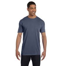 We invite you to live life in comfort colors®. Comfort Colors Men S Washed Denim 6 1 Oz Pocket T Shirt