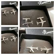 Hand Made Silver Airplane Cufflink Dugun Pinleri Dugun