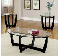 Metal base with black powdercoat finish. Dafni 3 Piece Black Glass Wood Table Set By Furniture Of America