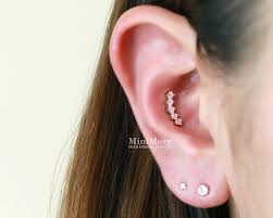 There are two ways of getting it right with the look: Cz Curved Bar Piercing Inner Conch Piercing Cartilage Etsy