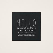 Hello My Name Is Business Card Design Template Simple Square Business Ca Creative Agency Business Card Agency Business Cards Square Business Cards Design